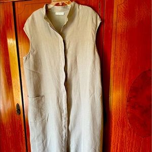 Bryn Walker Tunic Dress 100% Linen Soft Gray